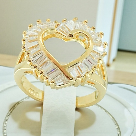 Jewelry - Size 6 Gold Filled Triple A CZ Heart Ring